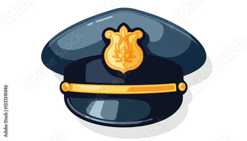 Military cap illustration with insignia on white background, symbolism of service