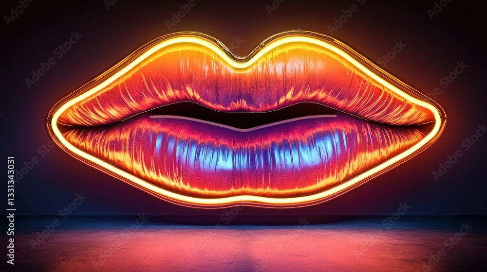 Neon lips art Neon lips art