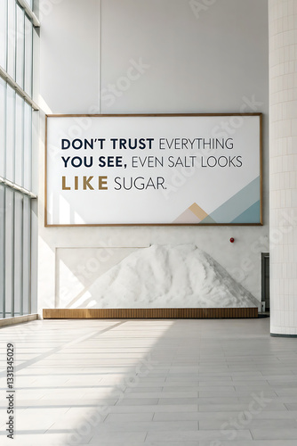 Don't trust everything you see even salt resembles sugar, motivation quoute.