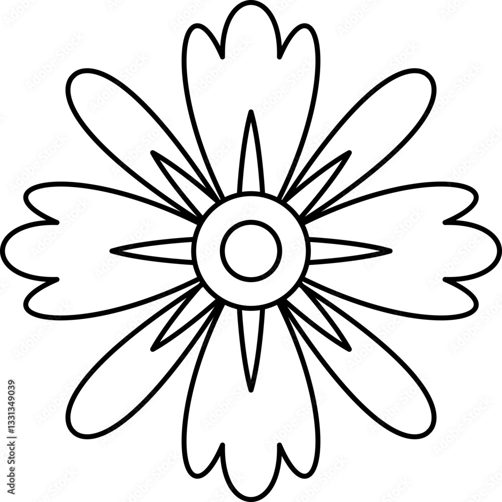 Abstract Flower Petals Line Art Illustration Abstract Flower Petals Line Art Illustration