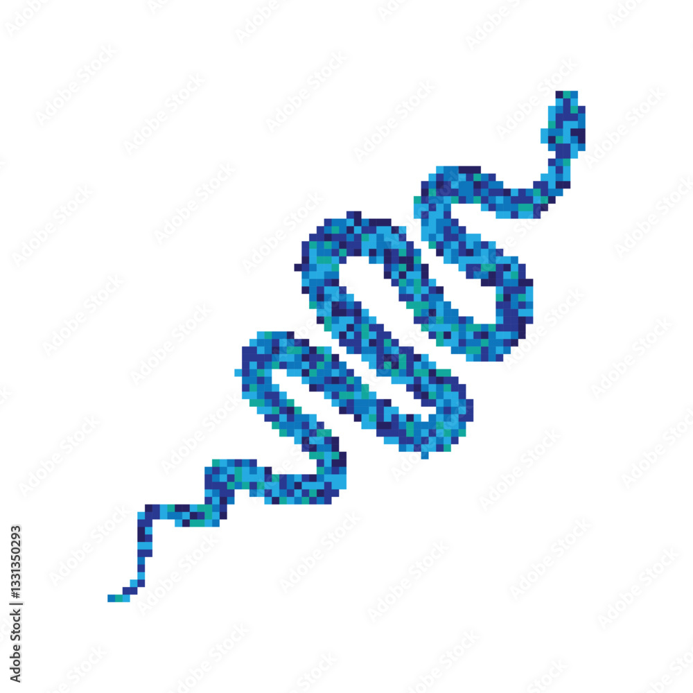 Pixel snake icon, 8 bit viper symbol, retro style computing serpent sign, simple snake silhouette Pixel snake icon, 8 bit viper symbol, retro style computing serpent sign, simple snake silhouette