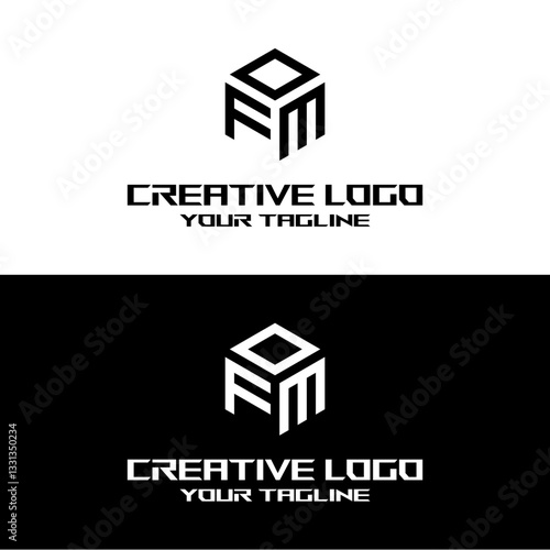 creative letter logo fm design vector