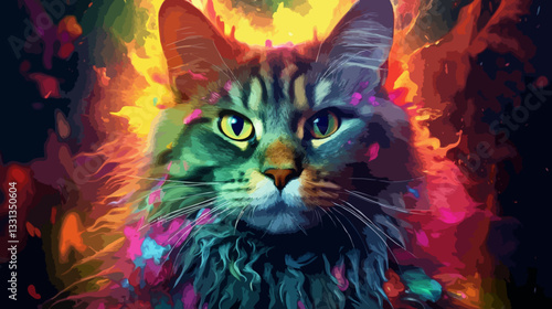 Vivid color cat
