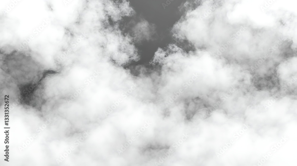Obraz premium White Fluffy Clouds Fill The Gray Sky