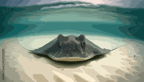 Stingray on the bottom of the sea