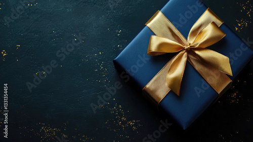 Beautifully Wrapped Presents with Glittering Gold Ribbon AI generated