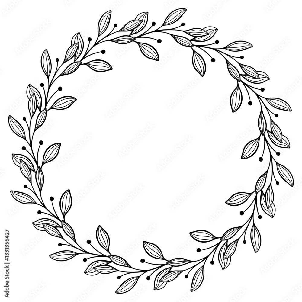 Minimalist Floral Frame Vector Illustration Minimalist Floral Frame Vector Illustration