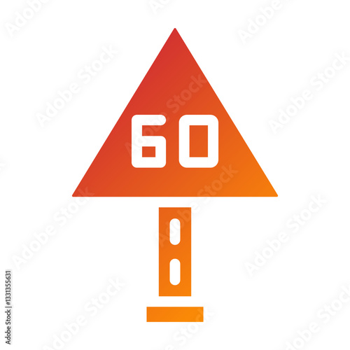 Vector Design 60 Speed Limit Icon Style