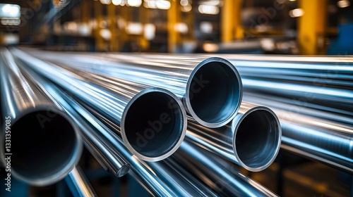 Stainless steel tubes in the manufacturing plant