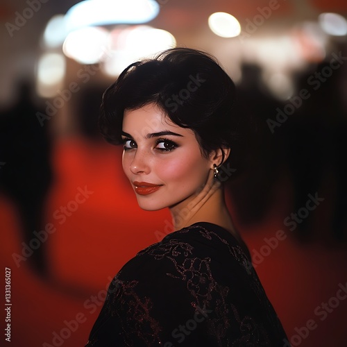 Stunning Woman in Elegant Embroidered Attire on the Met Gala Red Carpet