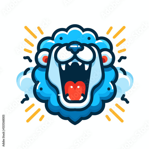 Emblema vectorial de un león en estilo de diseño plano sobre fondo clipart transparente aislado en formato vectorial, ideal para branding, simbolismo de fuerza y proyectos reales.