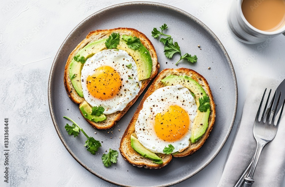 Avocado Toast with Fried Egg Healthy Breakfast or Brunch Meal Avocado Toast with Fried Egg Healthy Breakfast or Brunch Meal