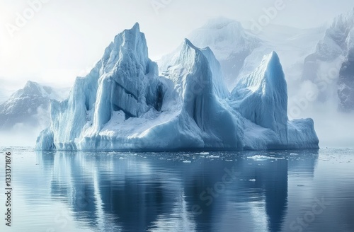 Wallpaper Mural Majestic iceberg reflection arctic ocean nature photography serene environment wide angle environmental awareness Torontodigital.ca