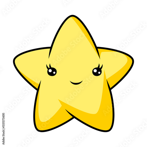 Star in cartoon style. Cute funny character.