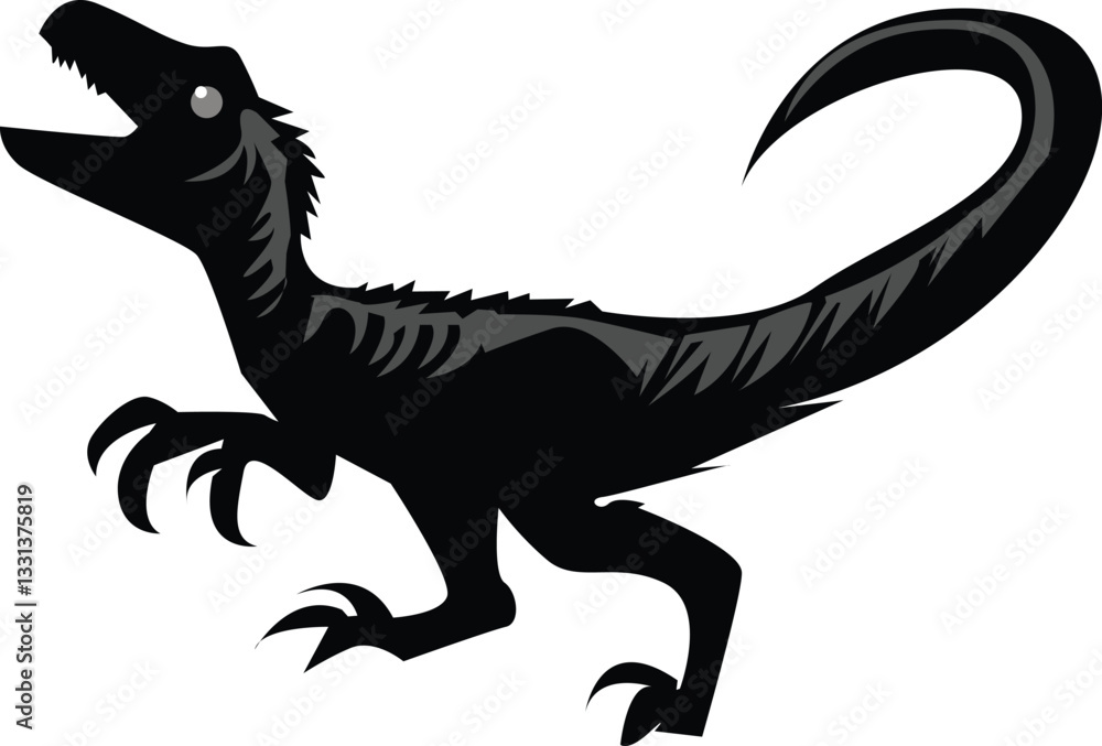 Fototapeta premium black and white dinosaur vector
