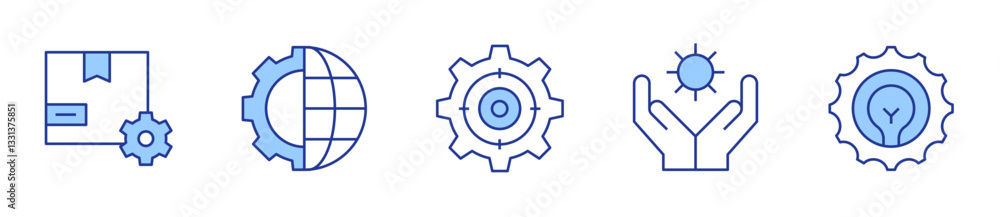 gear, idea, system, globe, settings. Settings Icon vector illustration. Line Duotone style. Editable stroke gear, idea, system, globe, settings. Settings Icon vector illustration. Line Duotone style. Editable stroke