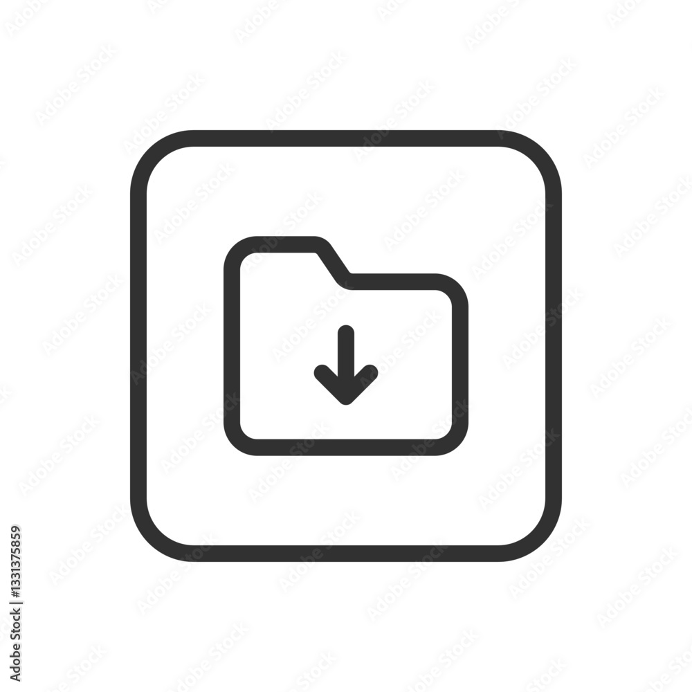 Folder Download Icon - Modern Simple Flat Vector for Web and Mobile Folder Download Icon - Modern Simple Flat Vector for Web and Mobile