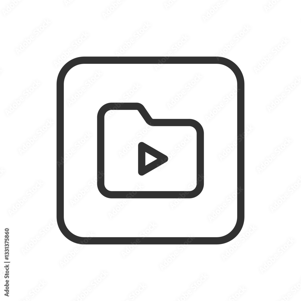Folder Video Icon - Modern Simple Flat Vector for Web and Mobile Folder Video Icon - Modern Simple Flat Vector for Web and Mobile