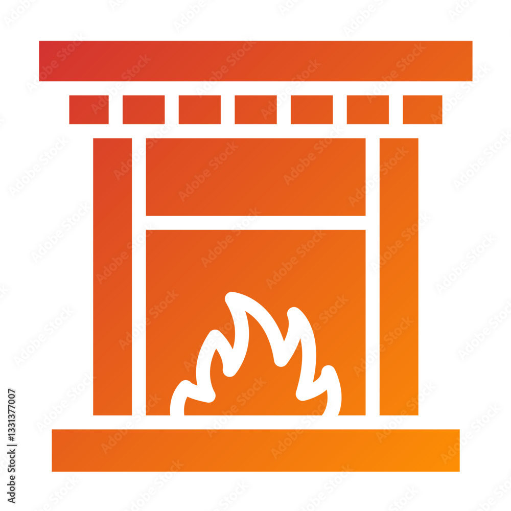 Obraz premium Vector Design Fireplace Icon Style