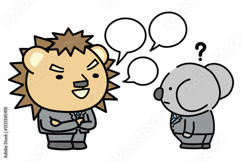 上司の話が理解できないコアラの会社員
