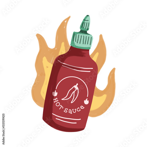 bottle of ketchup isolated in white background