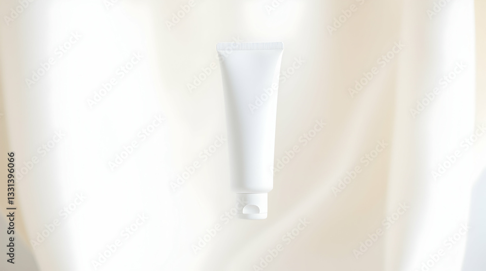 Isolated blank white plastic tube cosmetic packaging container for cream lotion beauty product Isolated blank white plastic tube cosmetic packaging container for cream lotion beauty product