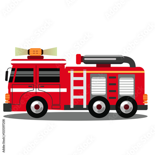 Fire Truck Vector Illustration – Emergency Rescue Vehicle, Fire Engine Clipart