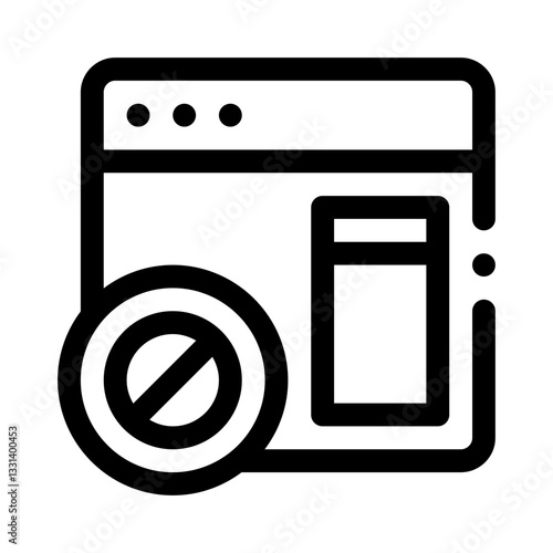 Browser block line icon