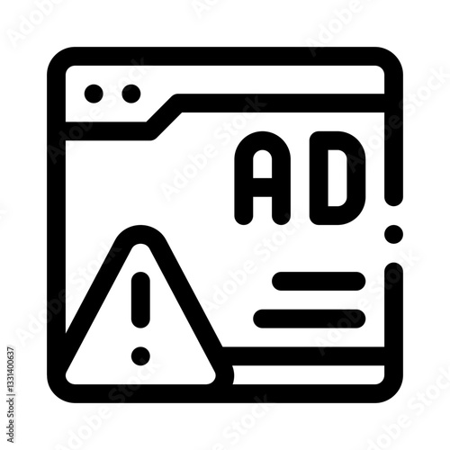 Warning ad line icon