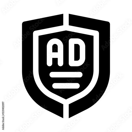 Ad shield glyph icon