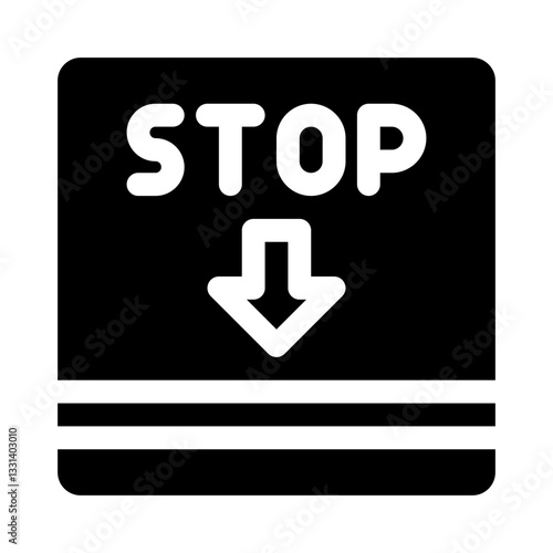 Stop sign glyph icon