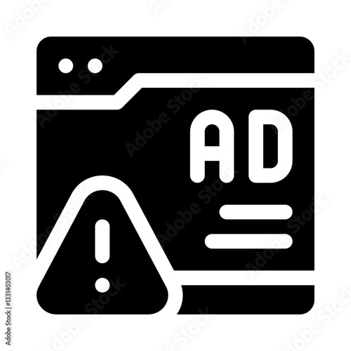 Warning ad glyph icon