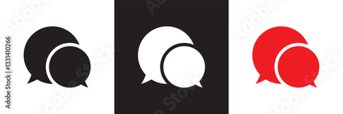 Round  chat line icon, Talk bubble speech flat design vector pictogram, infographic interface elements for app logo web button UI.  Vector illustration. isolated on white and black background. EPS 10