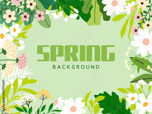 Spring is coming banner. Trendy texture. Season vocation, weekend, holiday logo. Spring Time Wallpaper. Happy spring Day. Spring vector Lettering text. Fashionable styling. Flower vector.