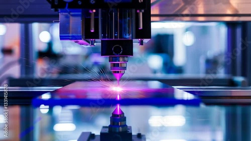 Industrielle Fertigungsanlage mit moderner Lasertechnik