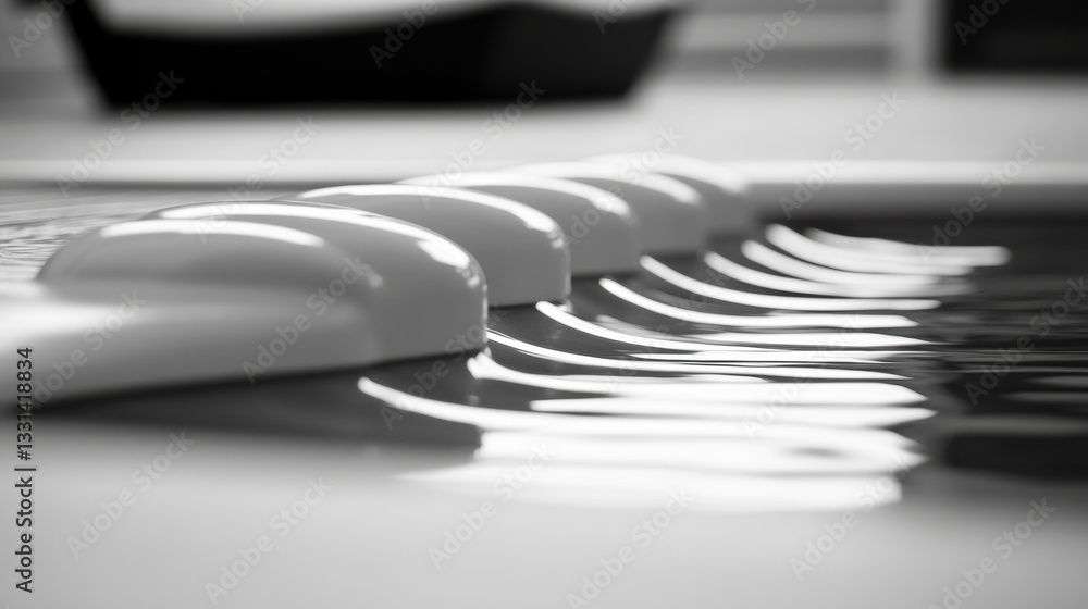 Abstract Monochrome Water Reflection with Smooth Shapes and Minimalist Design Abstract Monochrome Water Reflection with Smooth Shapes and Minimalist Design