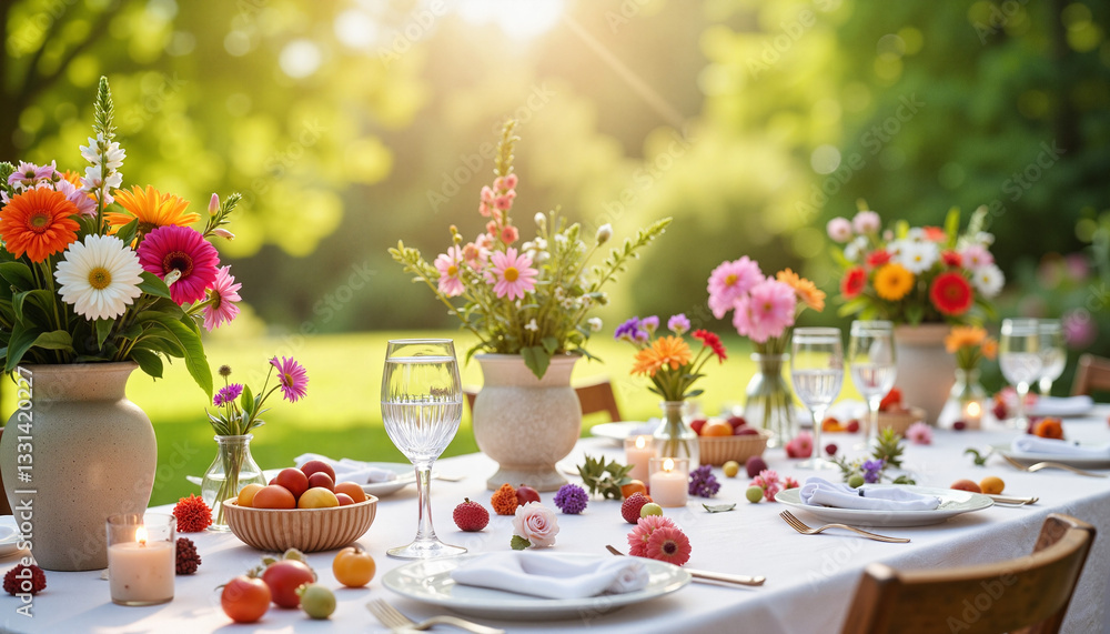 Elegant Outdoor Garden Party Table
