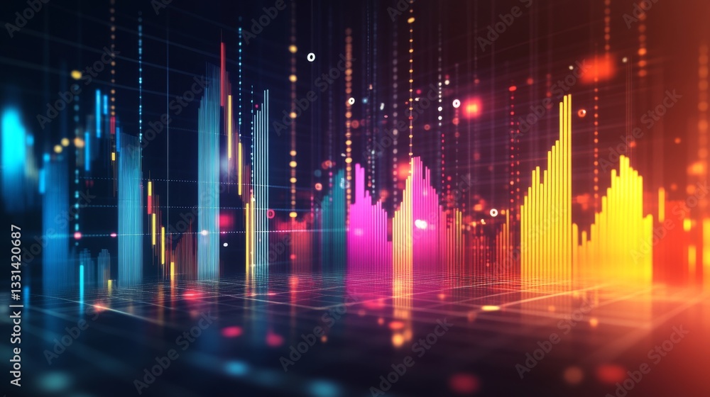 A set of colorful D financial graphs showing stock performance and business growth, set against a dark background with digital elements. A set of colorful D financial graphs showing stock performance and business growth, set against a dark background with digital elements.