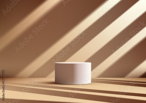 modern 3d white cylindrical...