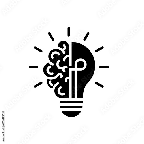 Bulb checkmark black like quick tip line icon. Bulb icon brain, expert, genius, idea, innovation, lamp, light bulb, mark, creative, positive, smart, solution, strategy, think, tick, choice, Vector.