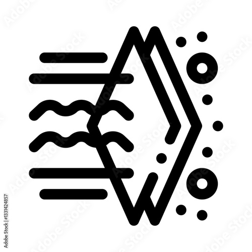 Filter airflow line icon