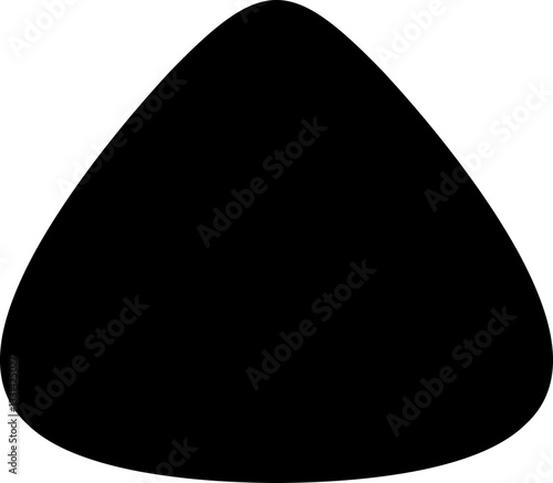 Simple Black Curved Triangle Icon.
Rounded Triangle silhouette.
Triangle Rounded Corners flat vector isolated.
Transparent background.