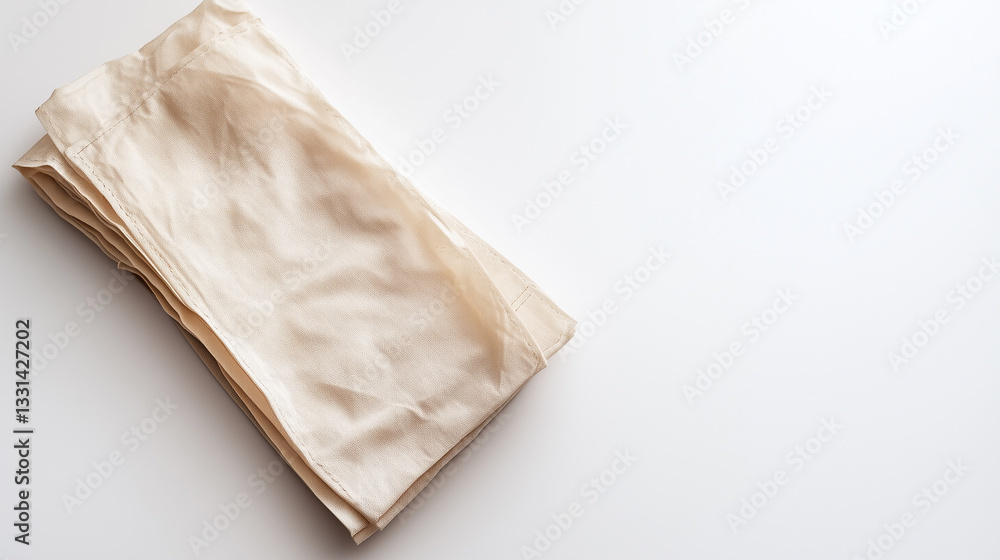 Neatly folded biodegradable food bag on a white background Neatly folded biodegradable food bag on a white background