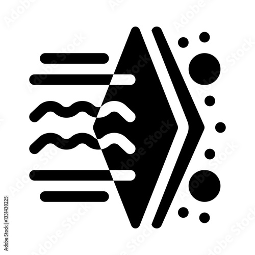 Filter airflow glyph icon