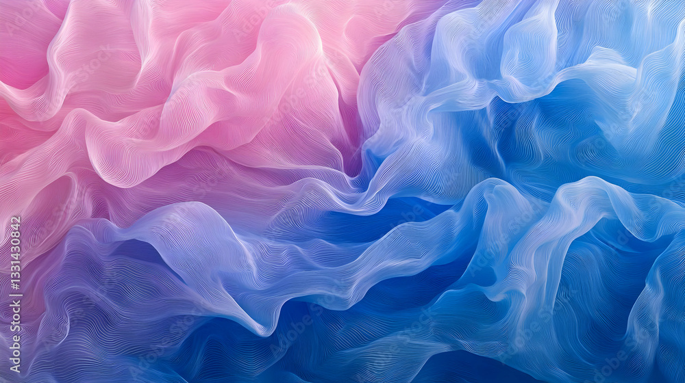 Obraz premium Colorful Flowing Fabric Abstract Background in Pink and Blue Shades