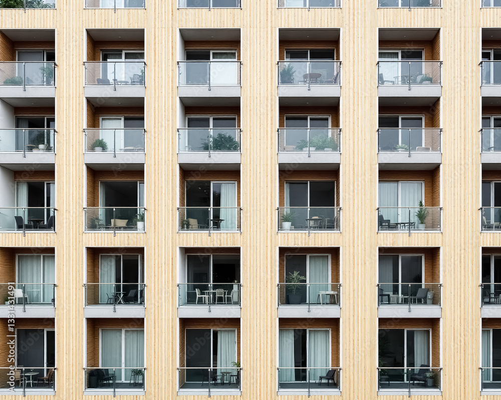 contemporary apartment building with numerous balconies contemporary apartment building with numerous balconies