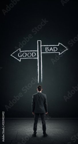 Man contemplating a decision between 