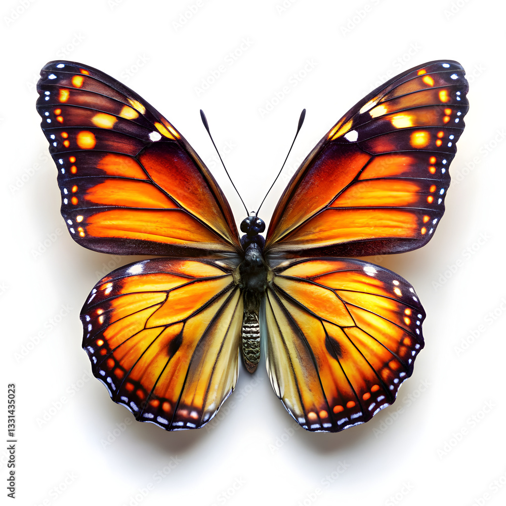 Fototapeta premium Monarch butterfly isolated on white background