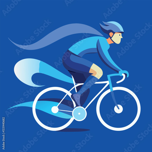 A dynamic and energetic -illustration of a cyclist.