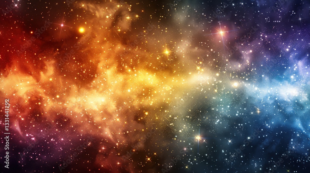 Colorful nebulae swirling in deep space Colorful nebulae swirling in deep space